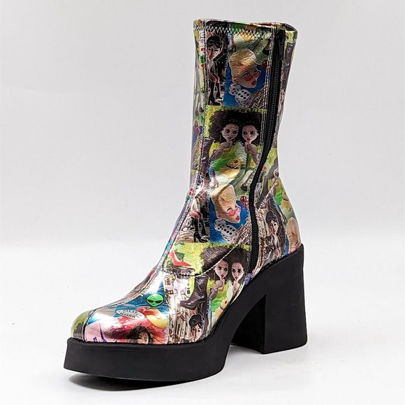 Steve Madden Women Klayton 90's Retro Dolls Chunky Heel Platform Boots Size 8 - Picture 11 of 12